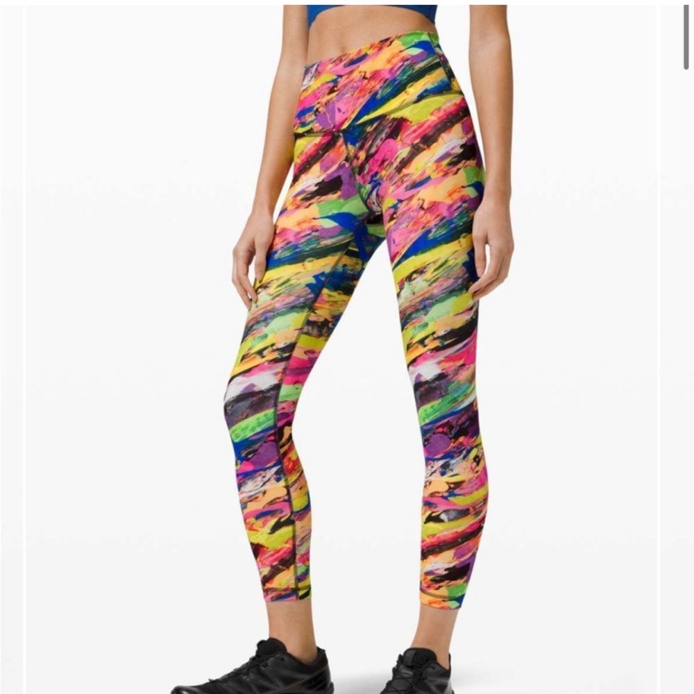 Lululemon Wunder Train Catalyst Multi Color Print High Rise Leggings